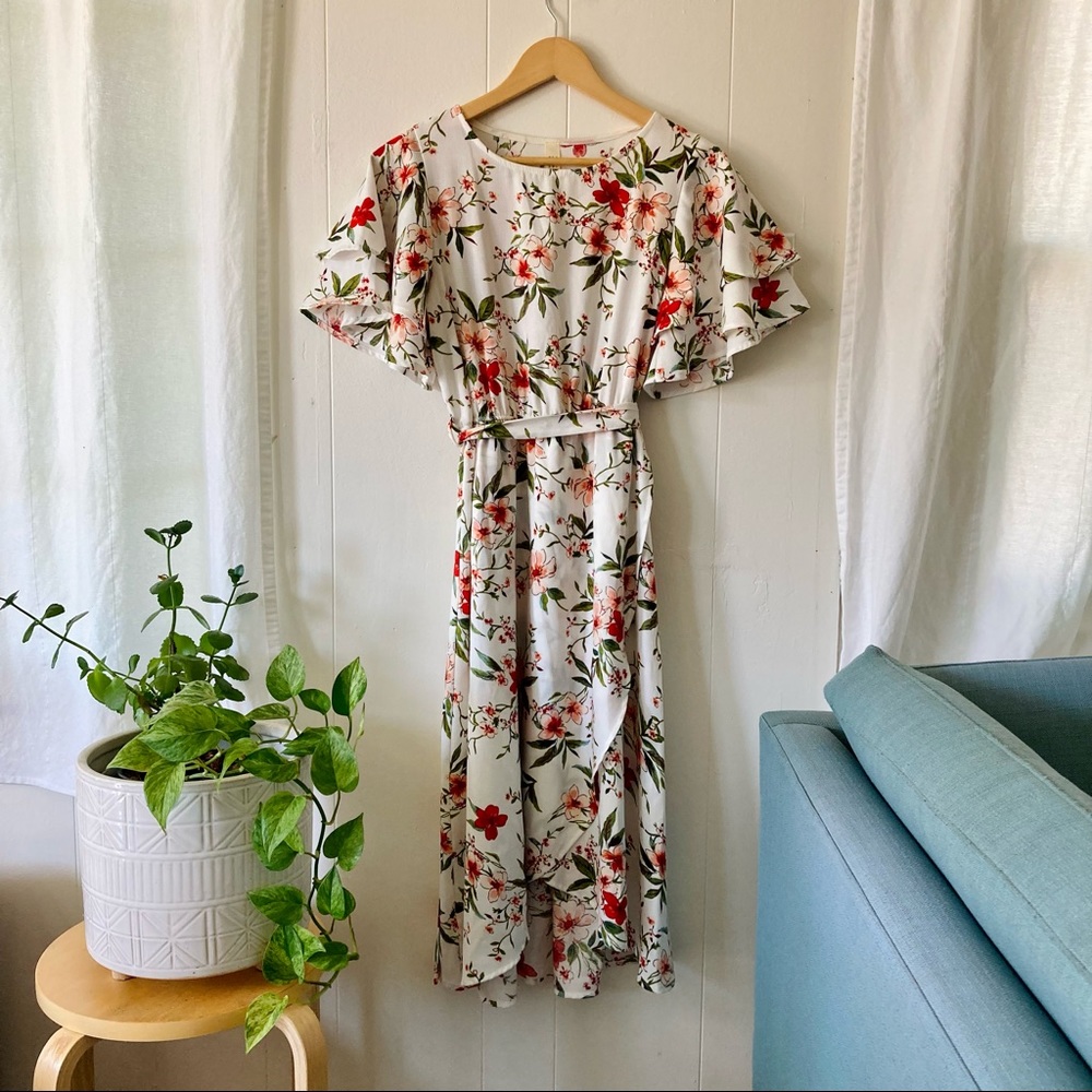 Flamingo | floral midi dress